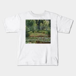 The Japanese Footbridge and the Water Lily Pool by Claude Monet Kids T-Shirt